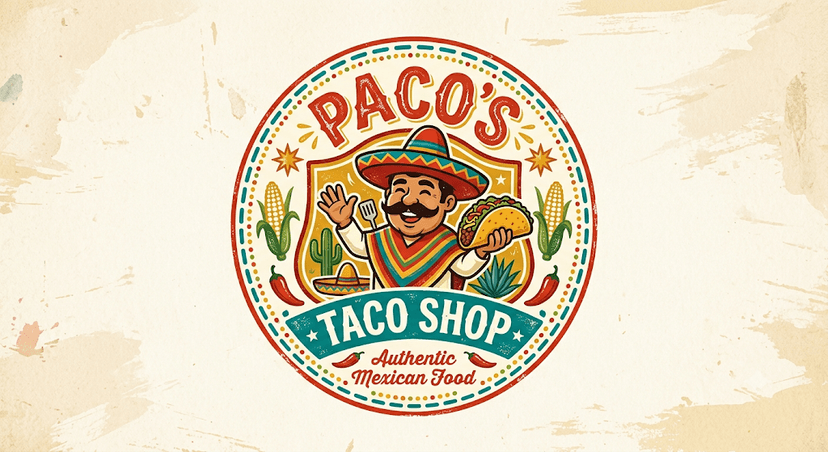 Paco's Taco Shop Authentic Mexican Food Logo